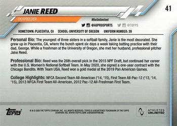 2020 Topps On-Demand Set 18 - Athletes Unlimited Softball #41 Janie Reed Back